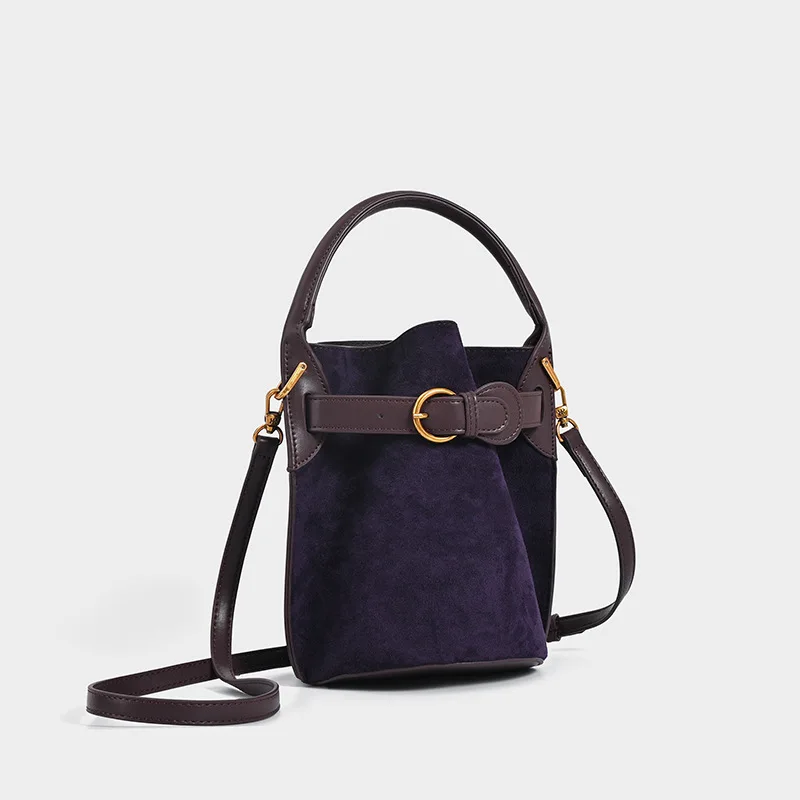 New Head Layer Leather Bucket Bag 2025 Spring Edition Texture Leather Commuter Versatile Shoulder Crossbody Handbag