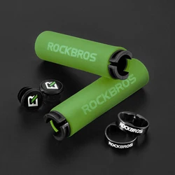 ROCKBROS Anti - Skid Shockproof Silicone Cycling Handlebar Grips (BT1001GNBK)