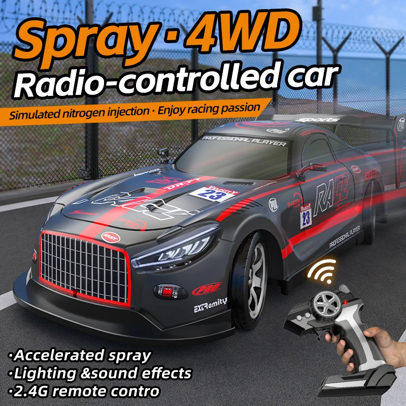 BGTOY 2.4G RC Car 4WD Spray Remote Control Car High Speed Drift Monster With Music LED Light For Kids Boys Toys Christmas Gifts 2