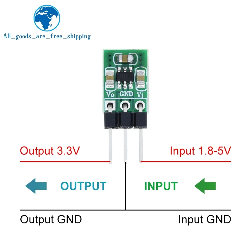 TZT Mini 1.8V 3V 3.7V 5V to 3.3V Boost & Buck Low Noise Regulated Charge Pump 2 in 1 DC/DC Converter