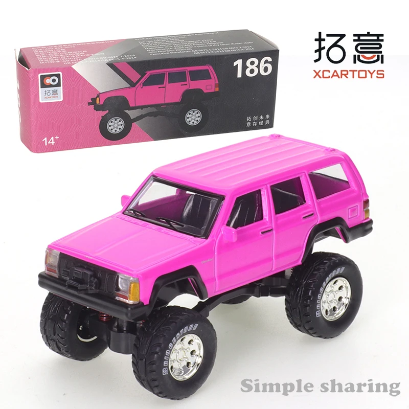 

XCARTOYS Jeep1/59 Alloy Diecast Car Model Cherokee Jeep SUV Pink Friends Gifts Collect Ornaments Kids Xmas Gift Toys for Boys