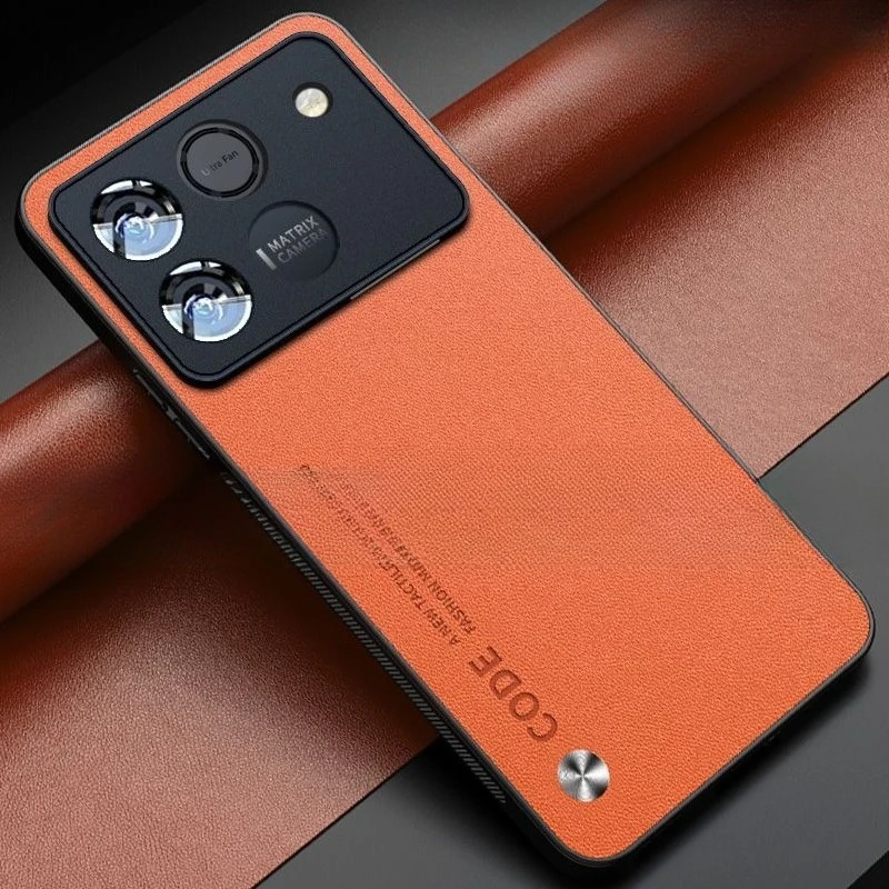 Minimalist Shockproof Leather Cover - Fingerprint-Resistant, Skin-Friendly Case
