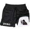 Men's Anime Printed Shorts, 2 in 1 Quick Drying Double Layer Athletic Shorts, Fitness, Outdoor Recreation, Training, 2024 2