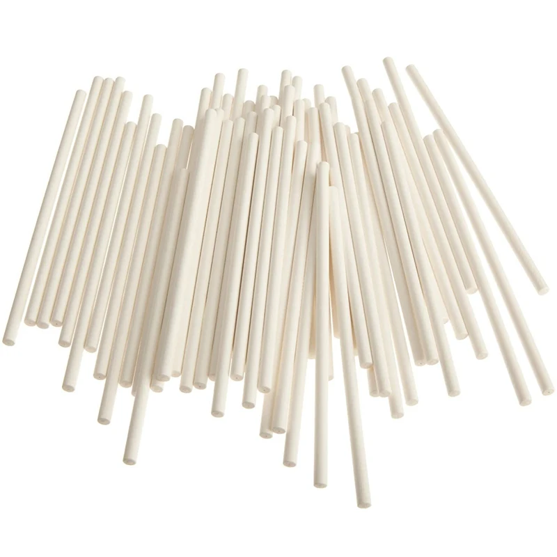 Goldbaking 100pcs Paper Lollipop Sucker Sticks for Cake Pops Candy