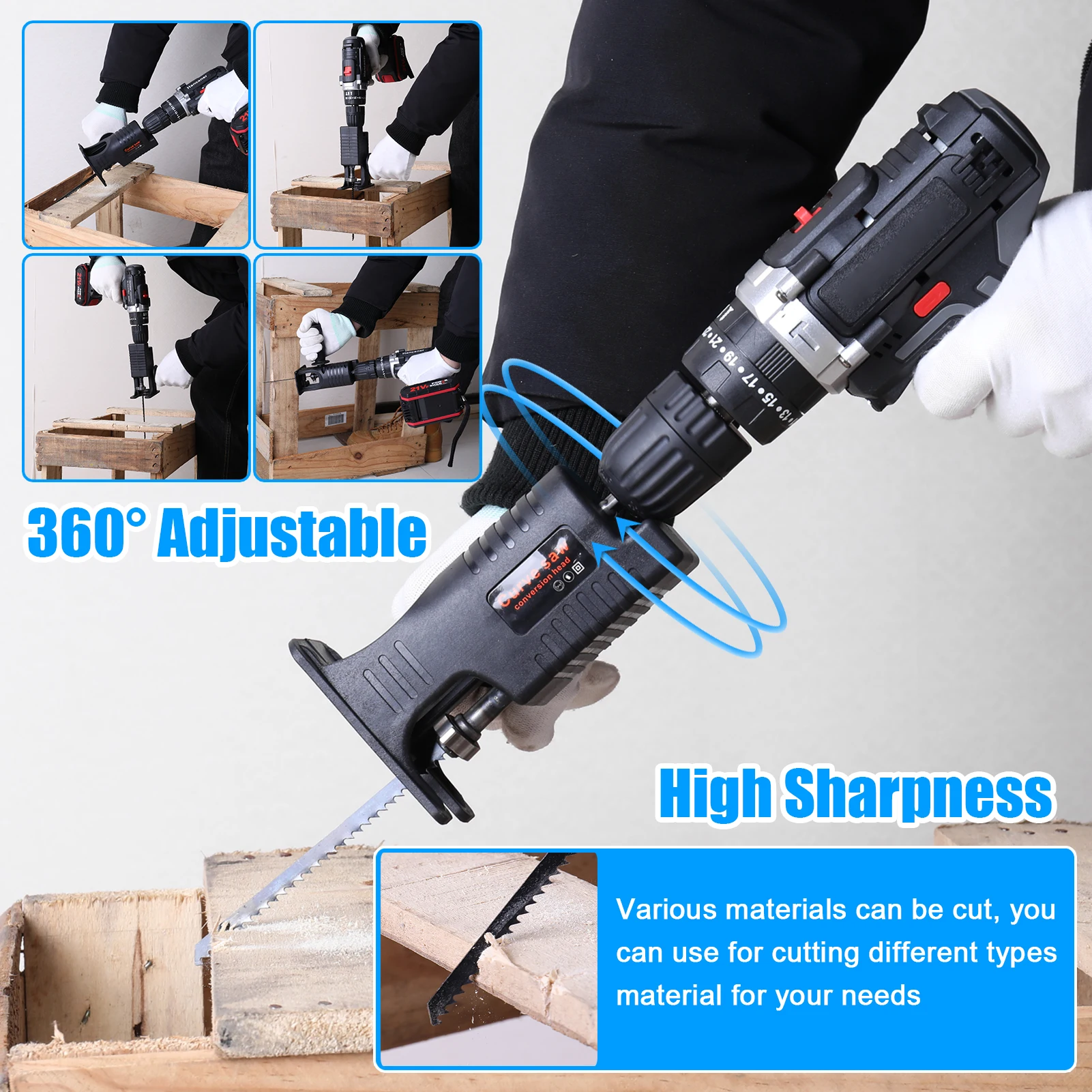 Electric Drill Modified To Electric Saws Reciprocating Saw Adapter Accessory Electric Saws Drill to Jig Saws Wood Cutting Tools 5