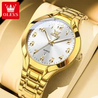 OLEVS 3650 montres en or pour hommes classique grand cadran numérique Date automatique étanche lumineux Original montre-bracelet à Quartz pour hommes nouveau 1