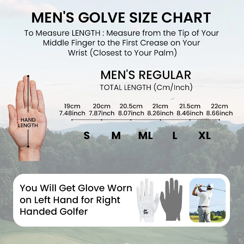 Golf Gloves Men Right Handed Golfer Mens Glove RainGrip Hot Wet Weather Value 1 Pack,All Weather in S M M/L L XL 6