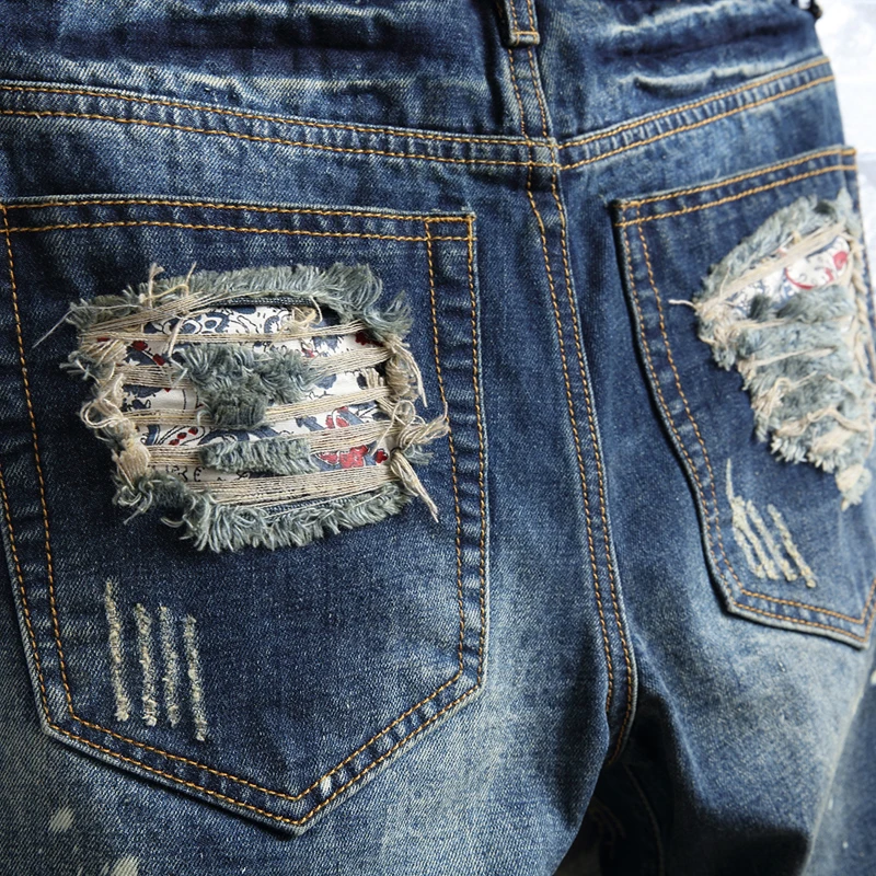 Jeans Streetwear Hole Slim Denim Shorts 