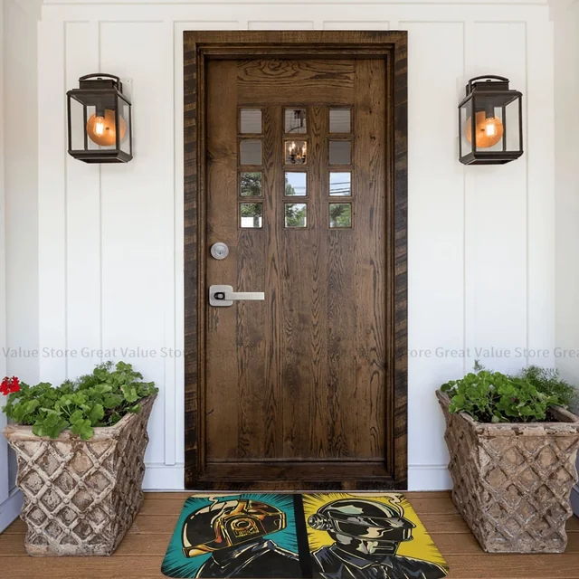 Daft Punk Rock Zenekar Fürdőszoba Szőnyeg Ember Az Ajtó Nappali Erkély Otthoni Dekoráció - Image 6