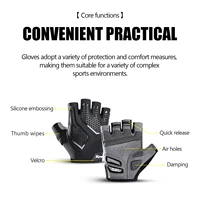 Summer Half Finger Mountain Road Bike Gloves Black Liquid Silicone Shock Absorbent Breathable Wear Resistant Exercise Bike Fitne - Image 4