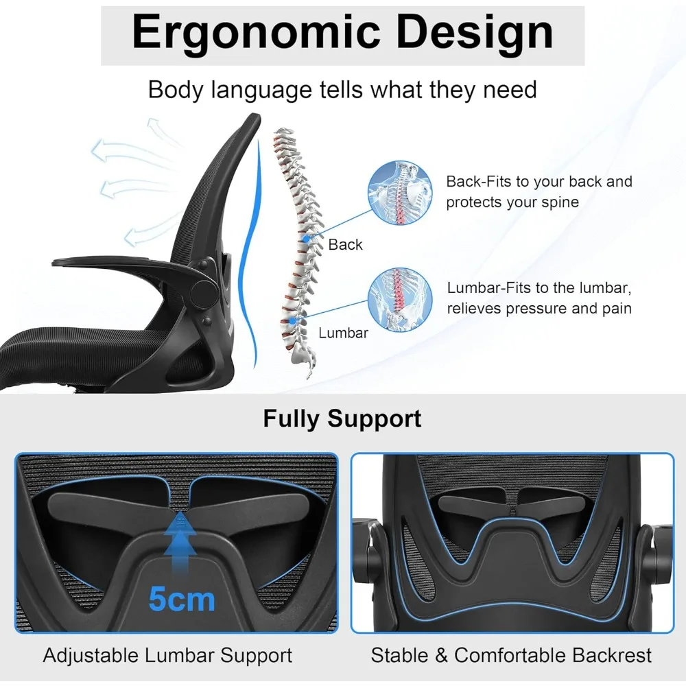 Drafting Chair Tall Office Chair with Flip-up Armrests Executive Ergonomic Computer Standing Desk Chair with Lumbar Suppor 4