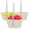 10 Pcs Rattan Shopping Basket Handwoven Picking Woven Flower Baskets Wedding Decor Storage Picnic Handle Lightweight 5