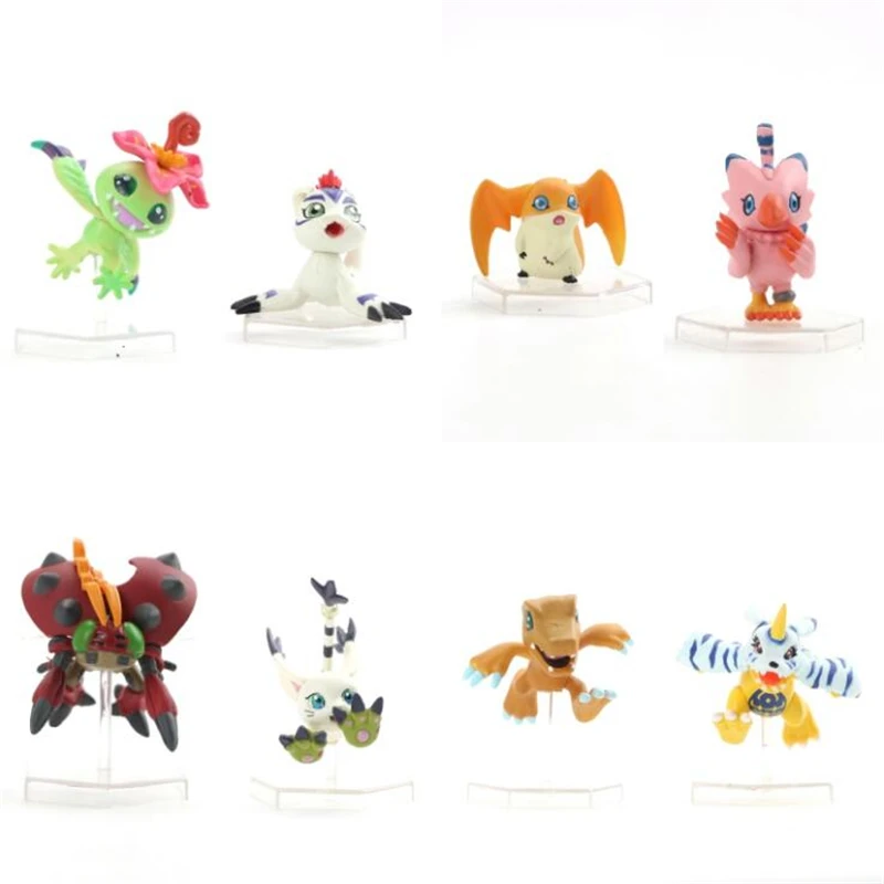 8 pcs/set Digimon Adventure Agumon Gabumon Palmon Gomamon Patamon Tailmon Figures Decoration Toys Dolls |