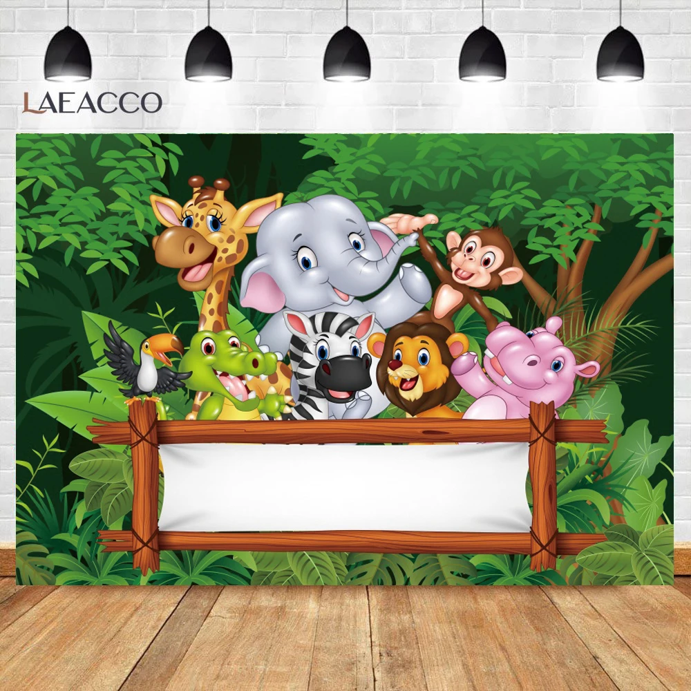 Photo Backdrop Gray White Wood Planks Board Jungle Safari Birthday Party Poster Photozone Photo Background Photographic Backdrops