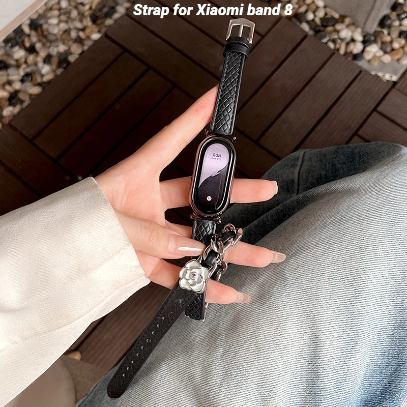 

Leather strap for Xiaomi band 8 Correa Bracelet Sport Watchband For Mi band 8 Fashion Woman Wristband SmartWatch Accessories