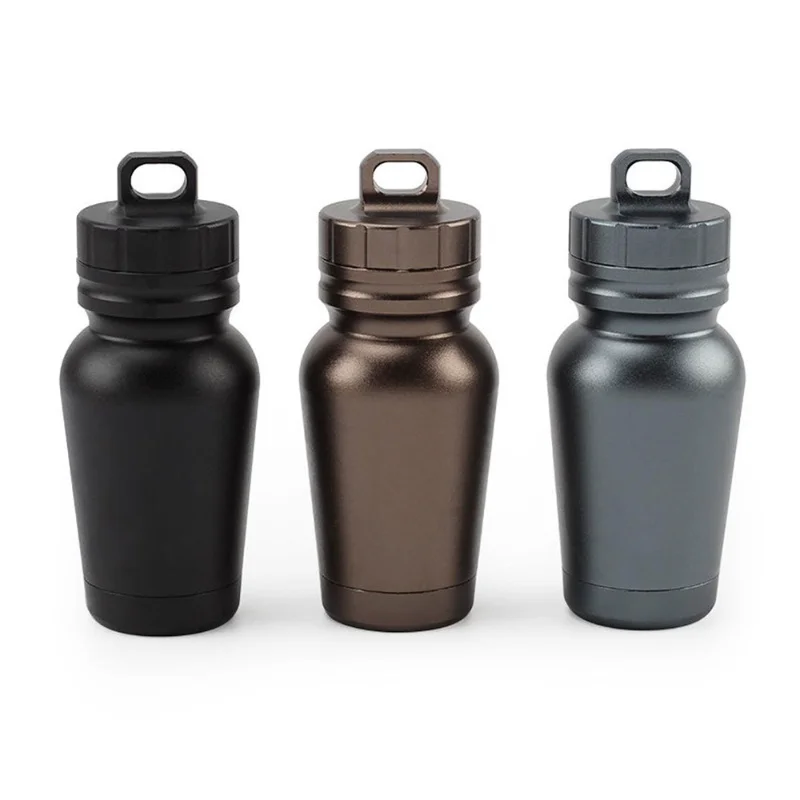 

Aluminum Alloy Treasure Bottle Shape Survival Pill Waterproof Tank Aluminum Alloy Outdoor Waterproof Warehouse