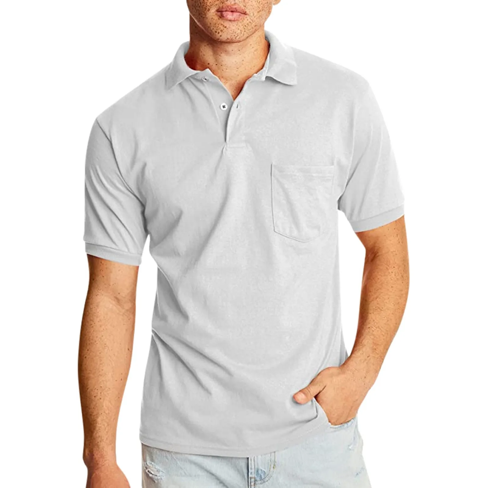 Men'S Casual Shirts Summer Blouses Classic Button Basic Short Sleeve Shirt Stylish Tops Fashion Daily Shirts Male Pullovers