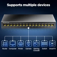 AMPCOM Network Switch 16 Ports Switch Ethernet 1000Mbps Gigabit High Performance Smart Switcher RJ45 Hub Internet Injector - Image 4