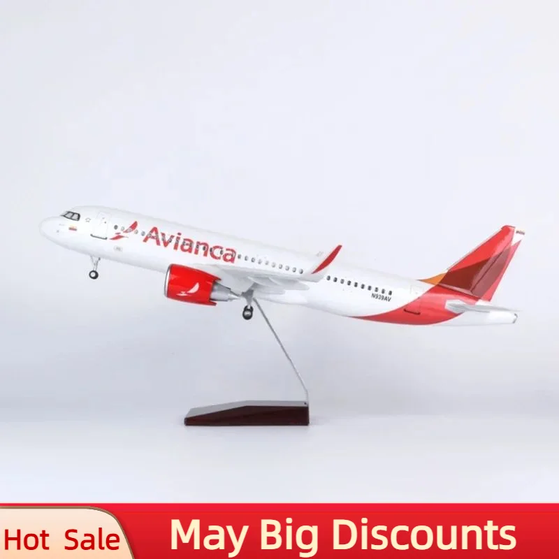 

New 47CM 1/80 Airplane A320NEO A320 NEO AVIANCA Air Airlines Model Toy Light & Wheel Landing Gear Diecast Resin Plane Model