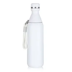 Compact Stainless Steel Vacuum Insulated Water Bottle - Leak - Proof Sports Flask with Screw Lid, 500ml - 401 - 500ml (White)