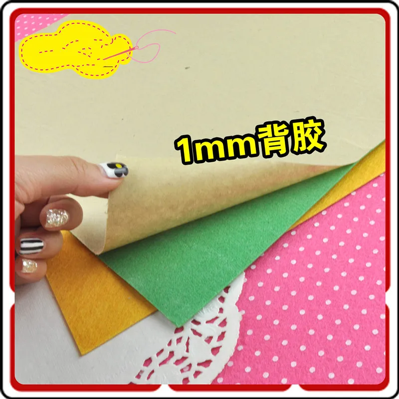 Self Adhesive 1mm Handmade Non Woven Felt Fabric Flowers DIY Craft Colorful Toy Dolls Sewing Material Needle Punch Home Decor