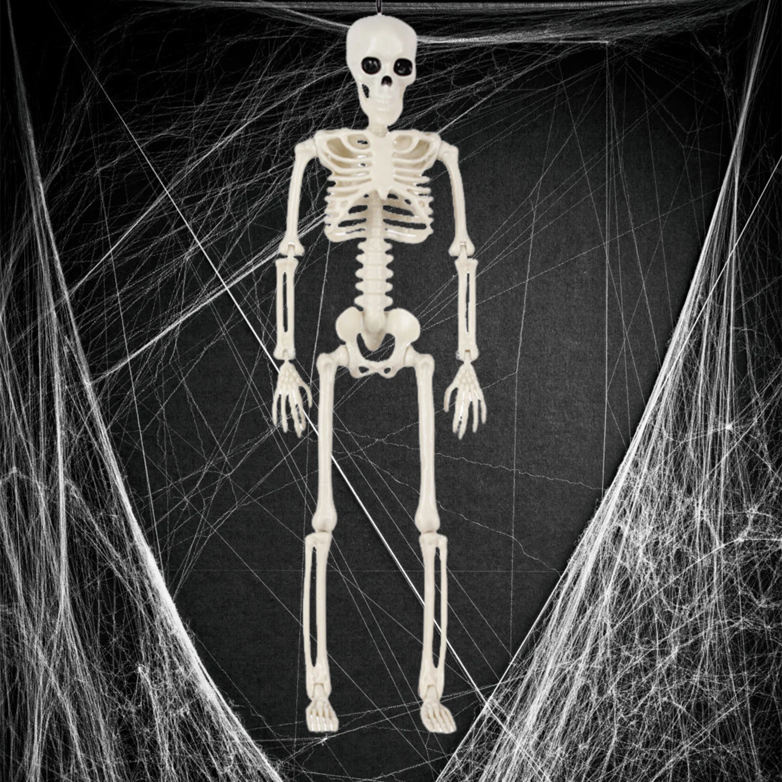 Halloween Life Size Skeleton Full Body 40cm Posable Decor with Movable Joints For Haunted Houses Cemeteries