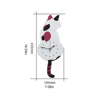 Digital Wall Clock Wagging Tail Cat Design Clock Kids Bedroom Wall Decoration Creative Cartoon Wall Clocks Modern Design 2
