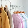 Non-slip Hanging Clothes Drying Rack Removable Storage Racks Seven-hole Porous Clothes Organizer Clothes Hanger Large-capacity 2