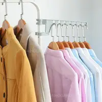 Non-slip Hanging Clothes Drying Rack Removable Storage Racks Seven-hole Porous Clothes Organizer Clothes Hanger Large-capacity 2