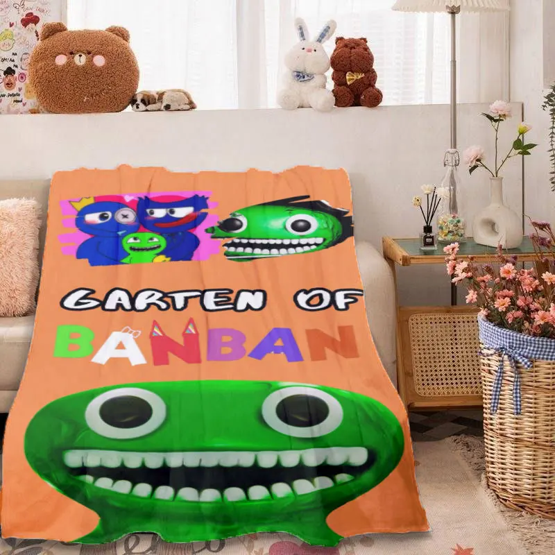 

Cartoon Garten Of Banban Blanket Flannel Throw Blanket Gift For Kids Girl Boys Home Decor Living Room Bedroom Sofa Anime Blanket