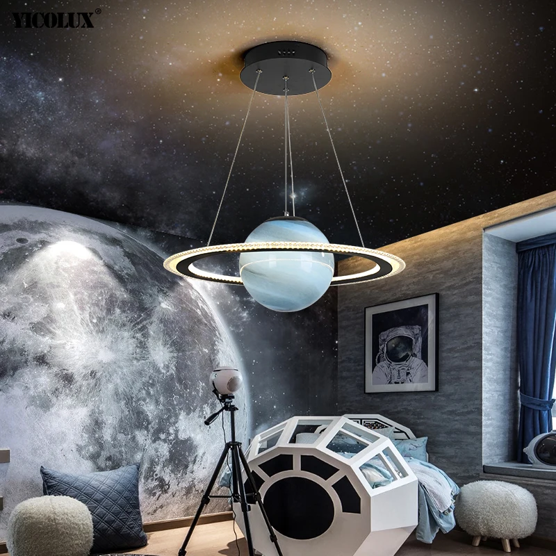 LED Chandelier Ceiling Chandelier Dimming Earth Moon Football Gypsophila Design Modern LED Chandelier Living Dining Room Bedroom Pendant Lighting