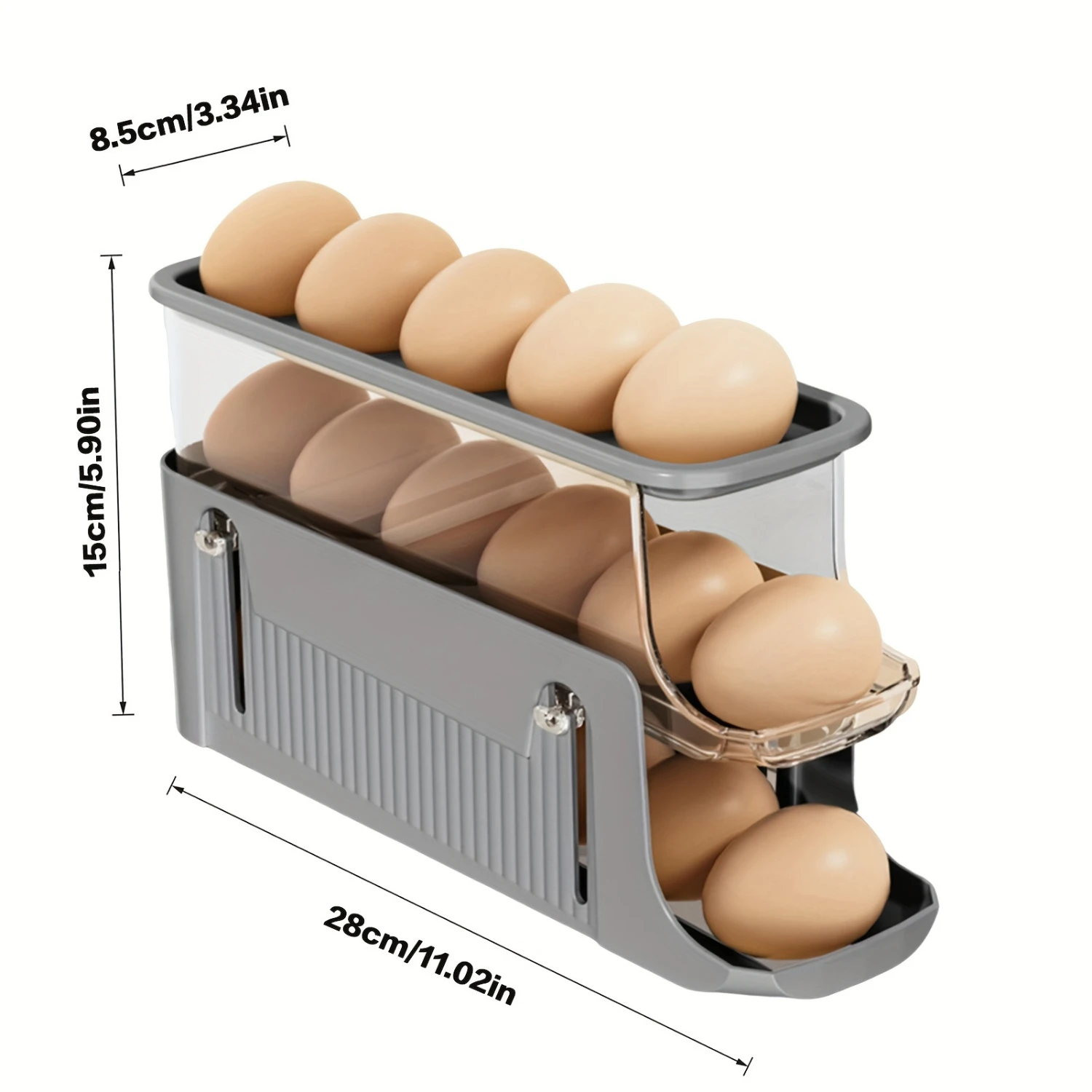17-Egg Three-Tier Large Capacity Egg Organizer-Freely Removable, Easy to Clean, and Space-Saving Refrigerator Side Door Solut