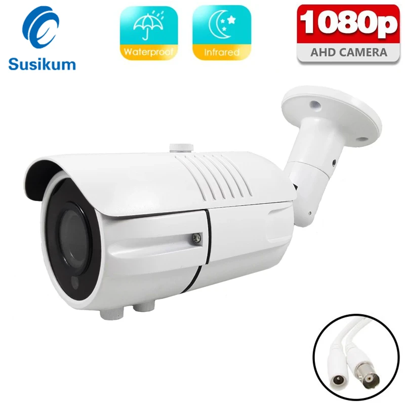 1080P Outdoor Security AHD Camera 2.8-12mm Manual Lens 2MP Waterproof Analog Bullet CCTV Camera With OSD Menu 5mp analog ptz cctv camera ahd outdoor video surveillance 2 8 12mm lens mini dome security camera night vision support rs485