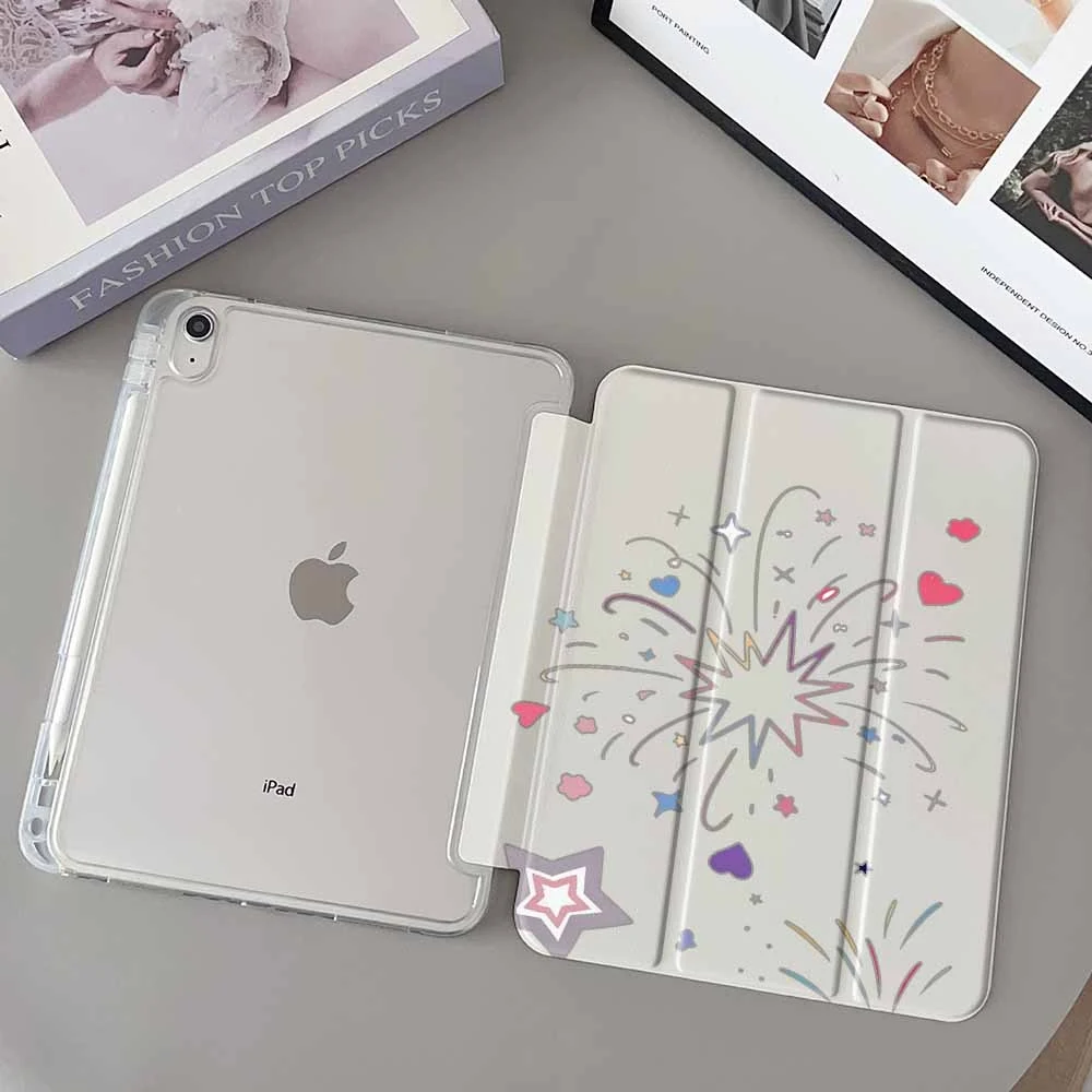 Cute Firework Stars Tablet Case with Pen Slot