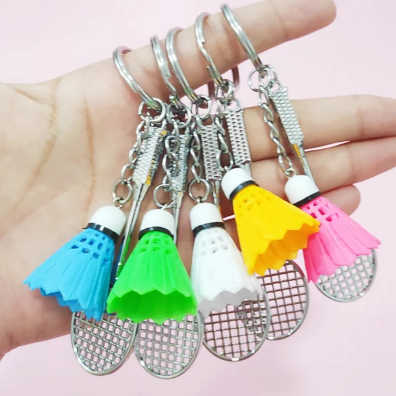 

Creative Badminton Racket Key Chains Charms Sports Lovers Packbag Car Decor Metal Alloy Key Holder Souvenirs Fashion Jewelry