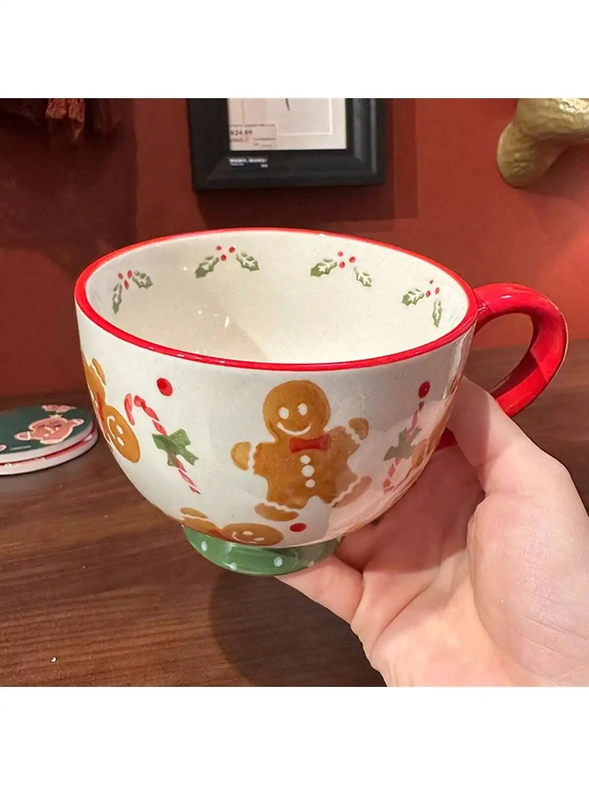 Christmas Mug – Gingerbread Man & Santa Claus Large Holiday Cup S2aea68af75104e05a3792bd09985959f5