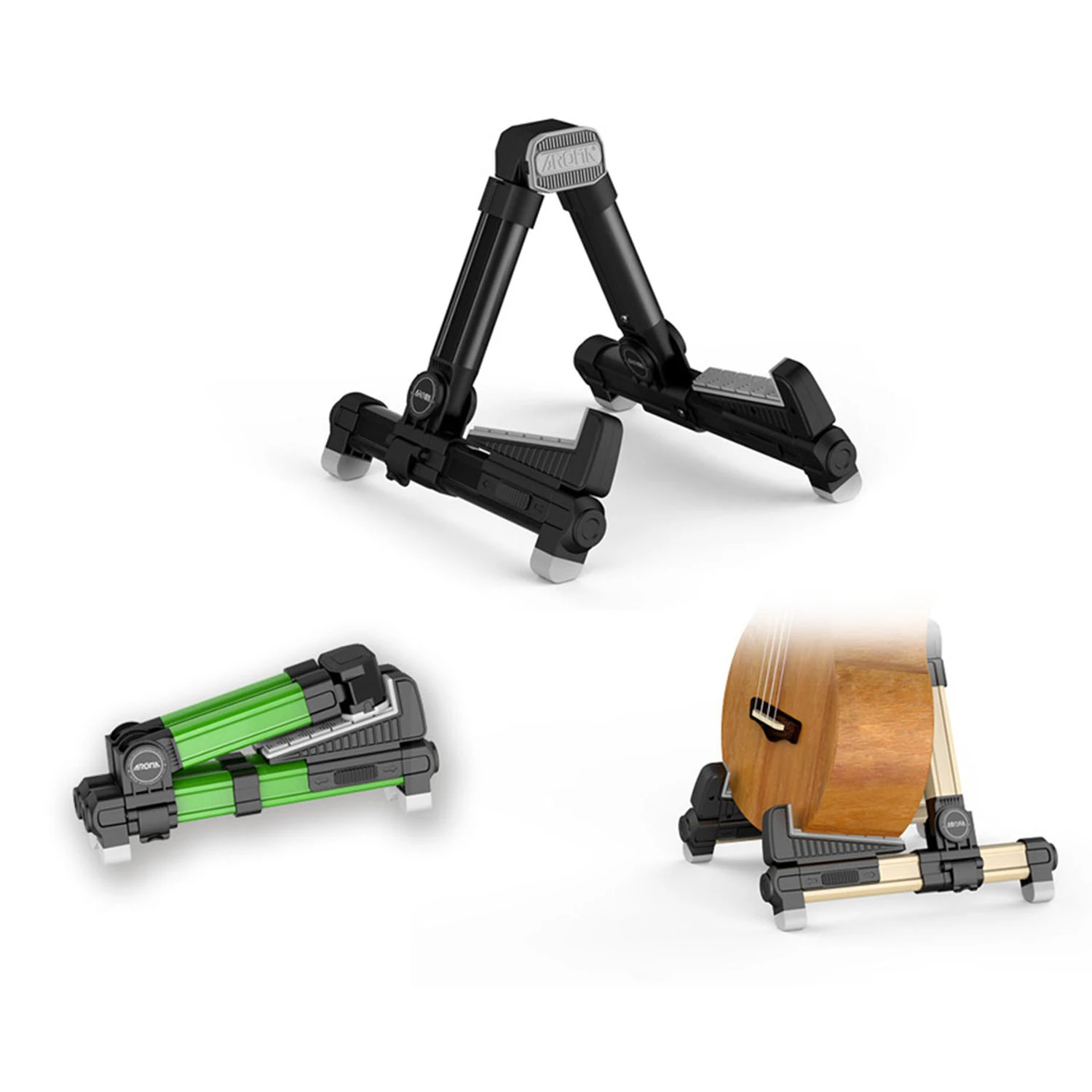 AROMA AUS-08 Mini Guitar Ukelele Stand Foldable A-frame Holder Bracket Mount for Acoustic Stage Audio Ukulele Violin Mandolin