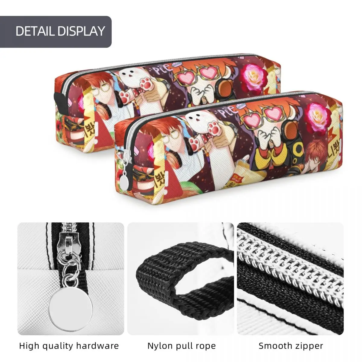 Cute Mystic Messenger 707 Seven Pencil Cases Pencilcases Pen for Student Big Capacity Bag Students School Cosmetic Stationery