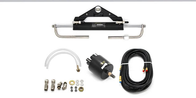 Winibo Kit Sterzo Idraulico Per Fuoribordo - Pompa Timone, Cilindro, Tubi Kevlar Per Motori Fino 300HP