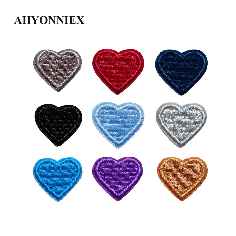 10pcs/lot Cheap Small Heart Patches Iron On Applique for Clothes DIY Craft  Accessory Cartoon Cute Glue Fabric Sticker