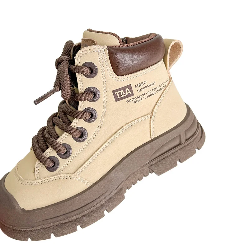 

Children Boys Girls Platform Shoes Heightening Chunky Retro Ankle Boots For Kid Thick Sole Comfort hiking boots