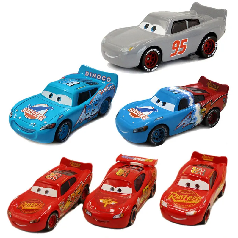 Disney Pixar Cars No. 95 dinosaur twocolor gray lightning McQueen 1.2.