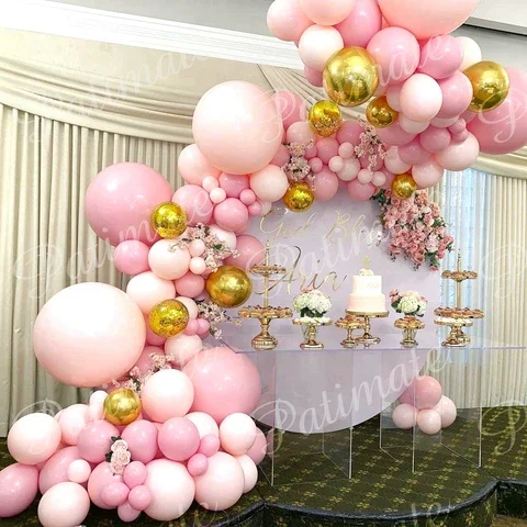 

Pink Rose Gold Macaron Balloons Garland Confetti Latex Balloon Arch Wedding Birthday Balloon Decoration Baby Shower Foil Globs
