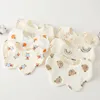 Newborn Toddler Burp Cloth Kid Bib Cotton Gauze Baby Feeding Bibs Summer Soft Petal Infants Print Saliva Towel  baby stuff 1