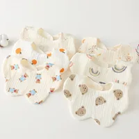 Newborn Toddler Burp Cloth Kid Bib Cotton Gauze Baby Feeding Bibs Summer Soft Petal Infants Print Saliva Towel  baby stuff 1