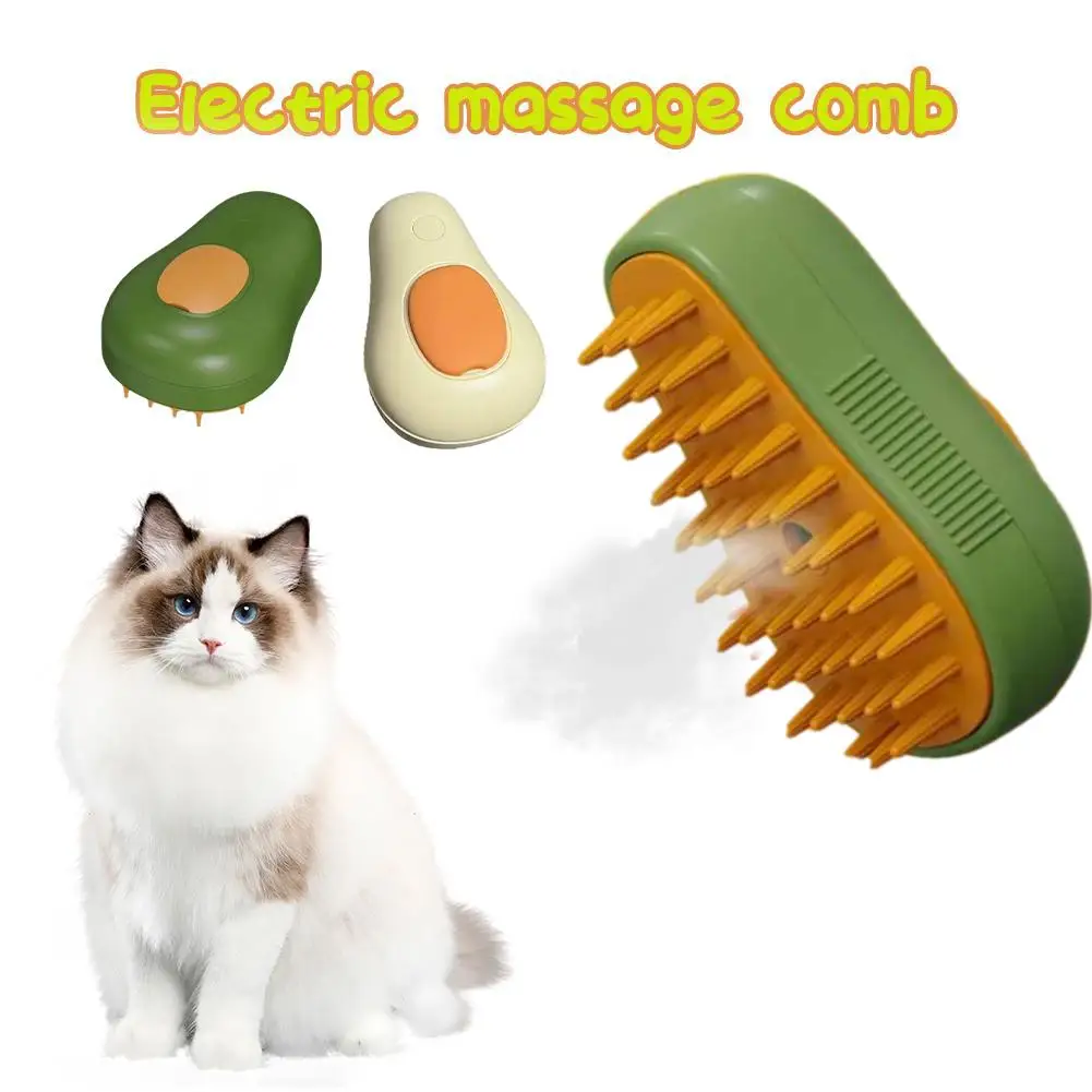 

Steam Brush Electric Spray Water Spray Kitten Pet Grooming Soft Hair Depilation Comb Bath Silicone Supplies S Brush D4o1