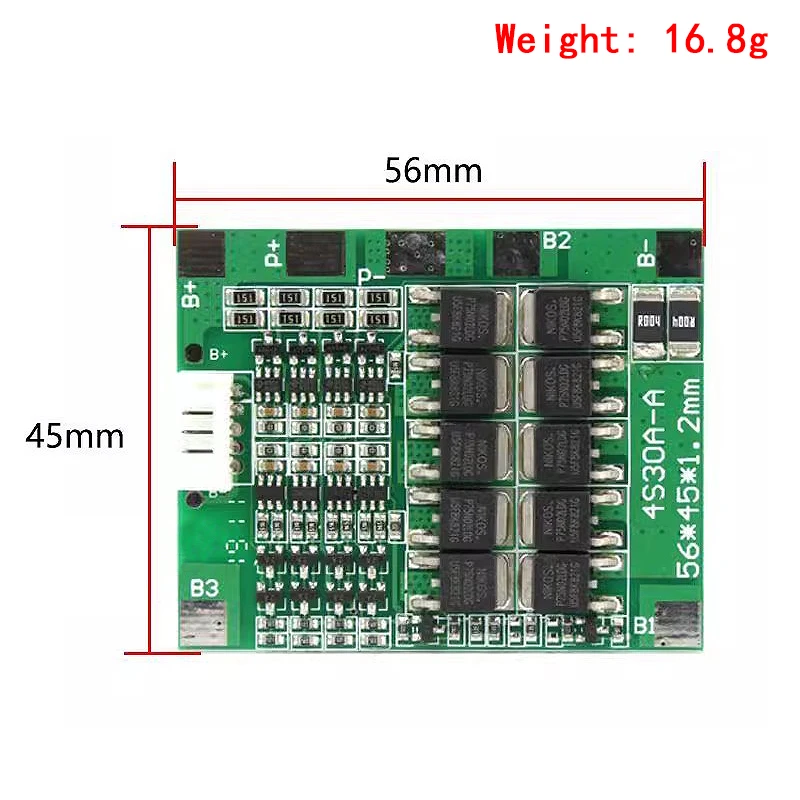 4S 30A 14,8 V Li-Ion Lithium-18650 Batterie BMS Packs PCB Schutz Bord Balance Integrierte Schaltungen – Detail 3