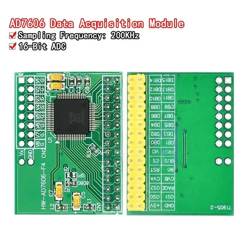 XB-AD7606 16비트 Adcs 8방향 동기식 샘플링 200Khz 주파수 데이터 수집 모듈(2개) 속도