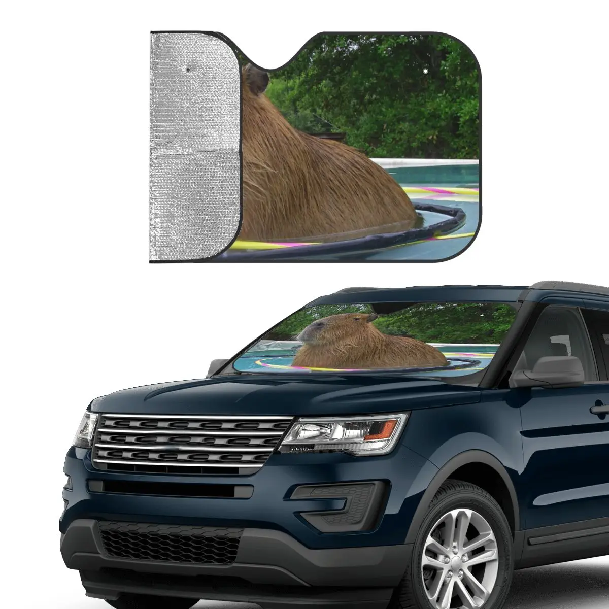 Capybara Animal Windshield Sunshade Kawaii Meme Cover Front Block Window Car Window Windscreen Cover Ice Shield Dust Protection