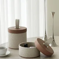 Light Luxury Bruto Storage Box Storage Box Home High-Grade Leather Jewellery Box Living Room Bedroom Cosmetic Storage Jar 1